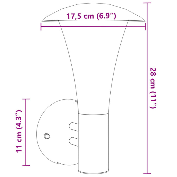 Silberne Außenwandleuchten Brebenar (2 Stück Edelstahl)
