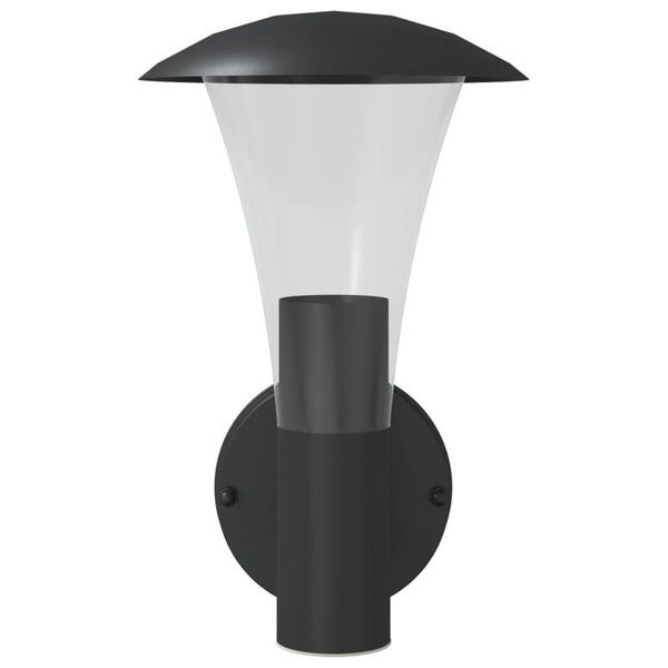 Schwarze Außenwandleuchte Brebenar (Edelstahl)