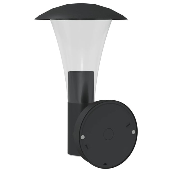 Schwarze Außenwandleuchte Brebenar (Edelstahl)