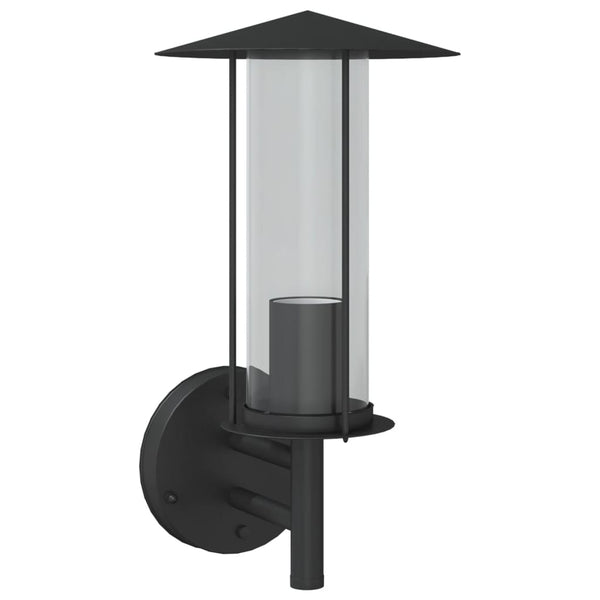 Schwarze Außenwandleuchte Galafteon (Edelstahl)