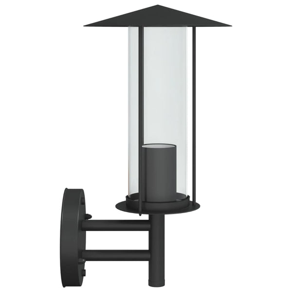 Schwarze Außenwandleuchte Galafteon (Edelstahl)