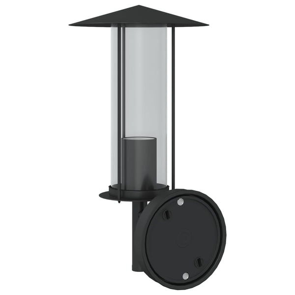 Schwarze Außenwandleuchte Galafteon (Edelstahl)