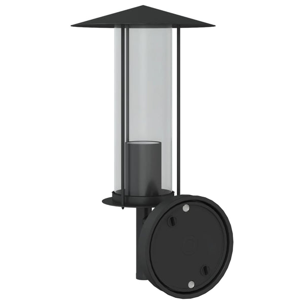 Schwarze Außenwandleuchten Galafteon (2 Stück Edelstahl)