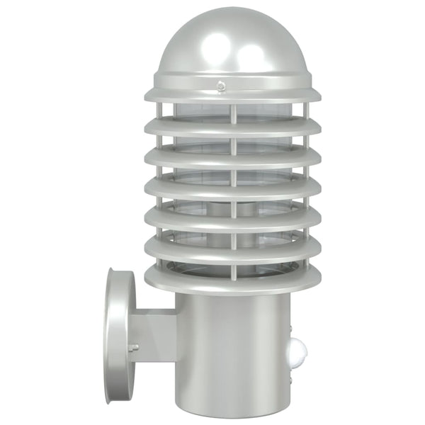 Silberne Außenwandleuchten mit Sensor Casiea (2 Stk. Edelstahl)