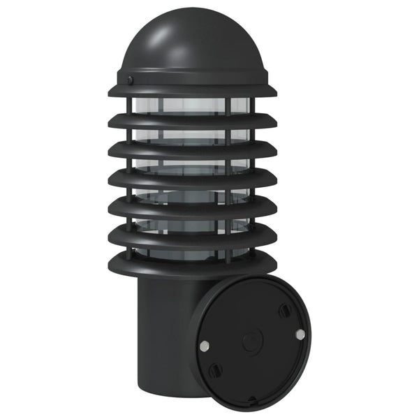 Schwarze Außenwandleuchte mit Sensor Casiea (Edelstahl)