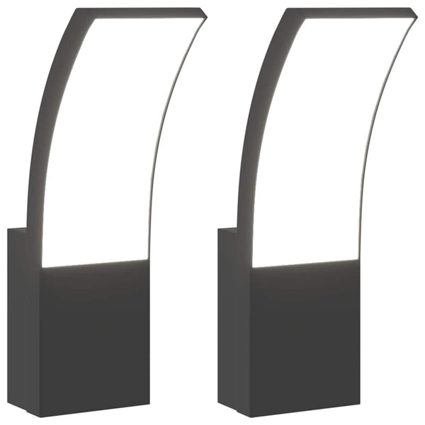 Schwarze LED-Außenwandleuchten Salvstia (2 Stk. Aluminiumguss)