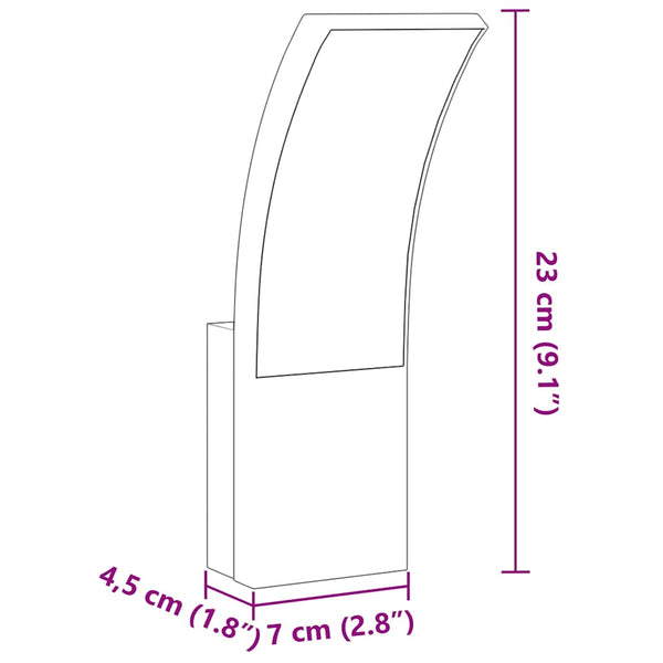 Schwarze LED-Außenwandleuchten Salvstia (2 Stk. Aluminiumguss)