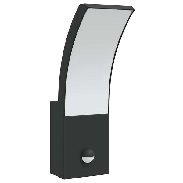 Schwarze LED-Außenwandleuchten mit Sensoren Salvstia (2 Stück Aluminiumdruckguss)