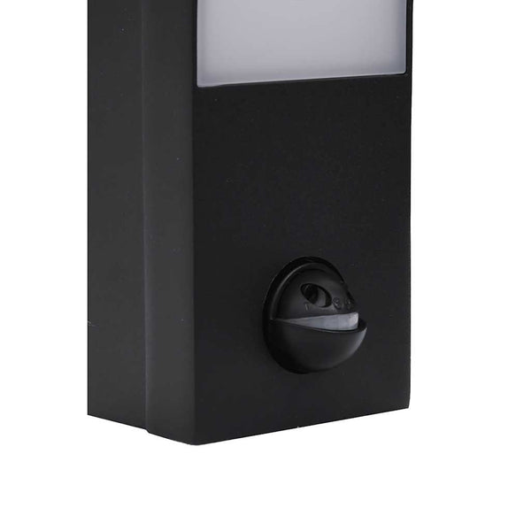 Schwarze LED-Außenwandleuchten mit Sensoren Salvstia (2 Stück Aluminiumdruckguss)