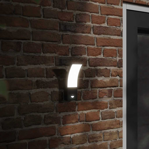 Schwarze LED-Außenwandleuchten mit Sensoren Salvstia (2 Stück Aluminiumdruckguss)