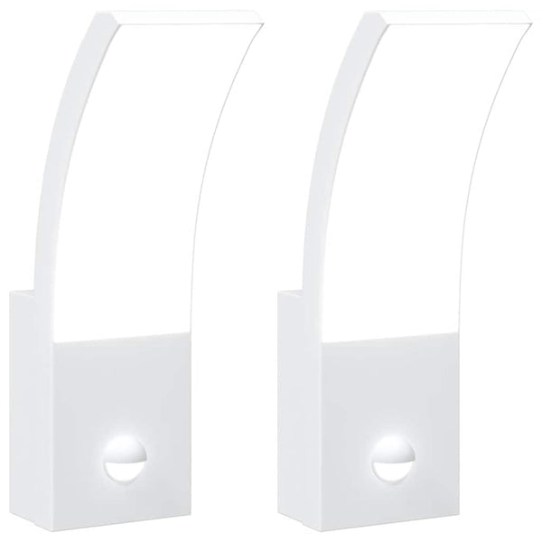 Weiße LED-Außenwandleuchten mit Sensoren Salvstia (2er-Pack Aluminiumguss)
