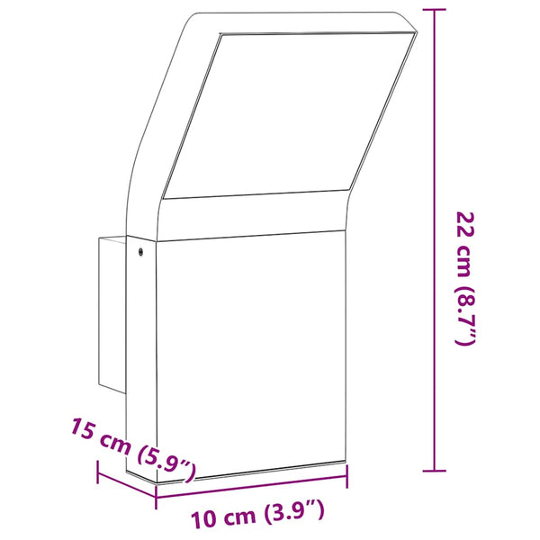 Schwarze LED-Außenwandleuchte Cati (Aluminiumguss)