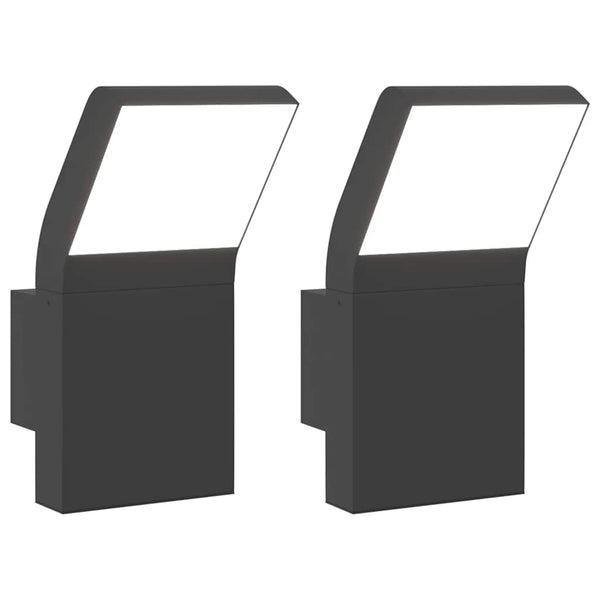 Schwarze LED-Außenwandleuchten Cati (2 Stk. Aluminiumguss)