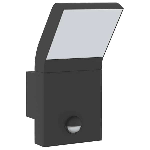Schwarze LED-Außenwandleuchten mit Sensoren Cati (2 Stk. Aluminiumdruckguss)
