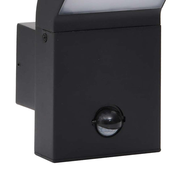 Schwarze LED-Außenwandleuchten mit Sensoren Cati (2 Stk. Aluminiumdruckguss)