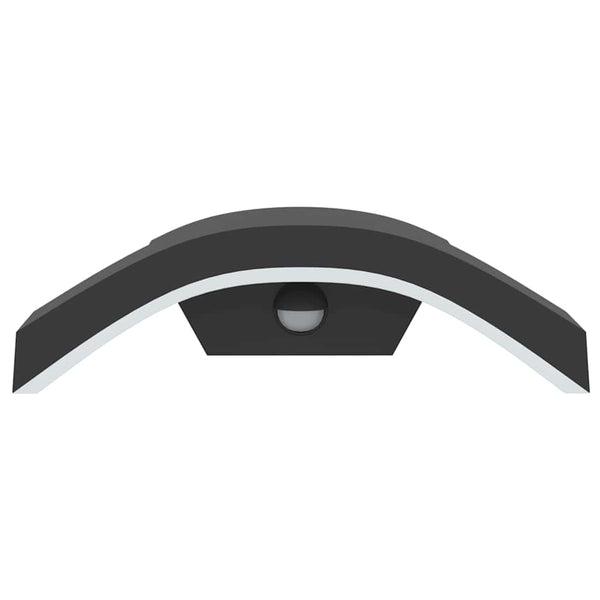 Schwarze LED-Außenwandleuchten mit Sensoren Arminta (2 Stück Aluminiumguss)