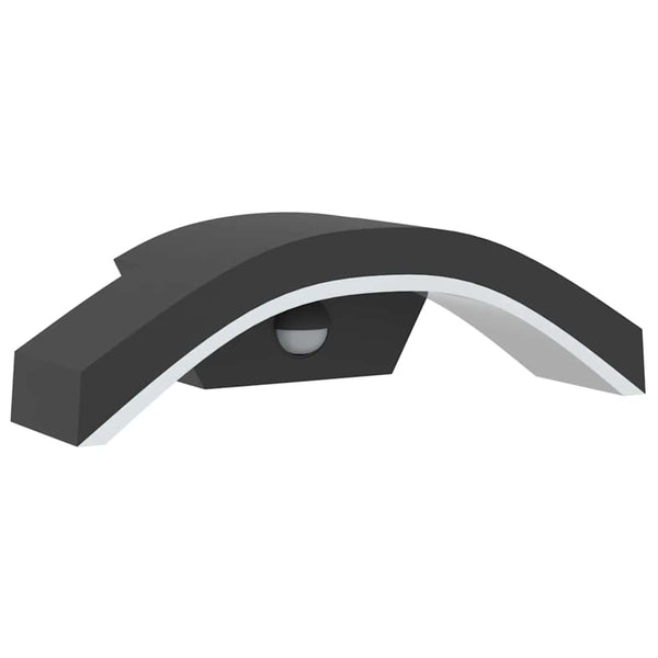 Schwarze LED-Außenwandleuchten mit Sensoren Arminta (2 Stück Aluminiumguss)