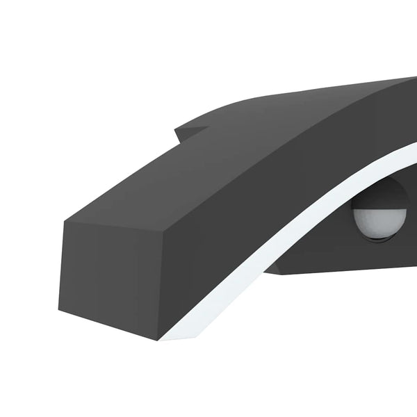 Schwarze LED-Außenwandleuchten mit Sensoren Arminta (2 Stück Aluminiumguss)
