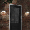 Schwarze LED-Außenwandleuchten mit Sensoren Arminta (2 Stück Aluminiumguss)