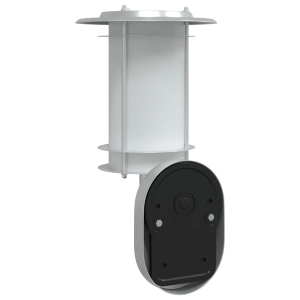 Silberne Außenwandleuchte mit Sensor Solidea (Edelstahl)