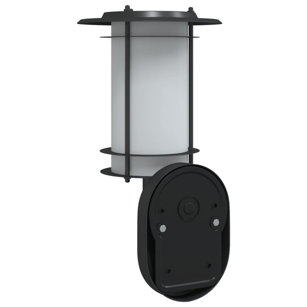 Schwarze Außenwandleuchte mit Sensor Solidea (Edelstahl)