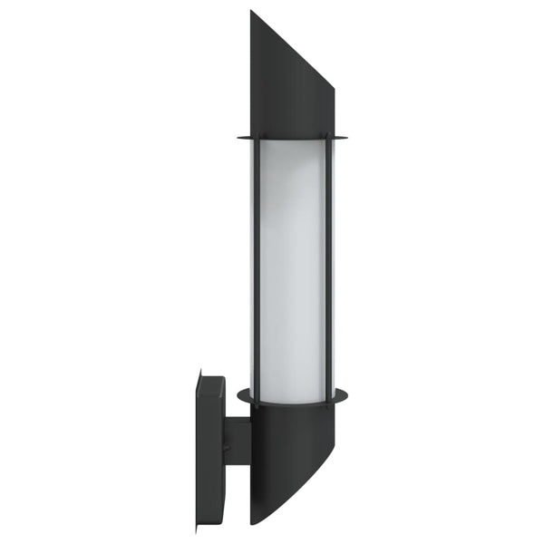 Schwarze Außenwandleuchte Gafta (Edelstahl)
