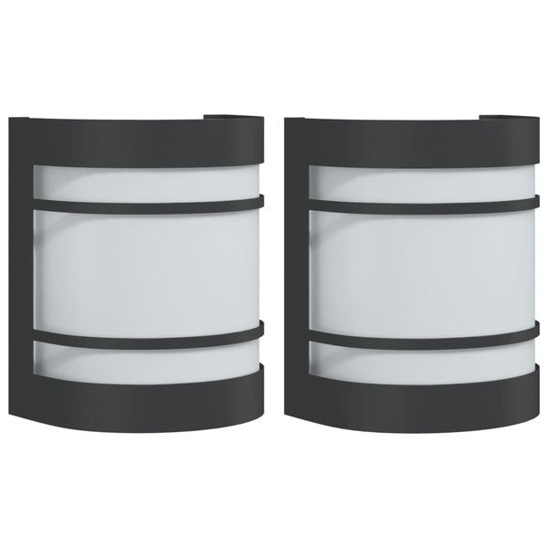 Schwarze Außenwandleuchten Iacobita (2 Stk. Edelstahl)
