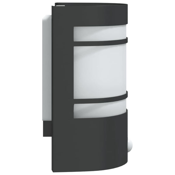 Schwarze Außenwandleuchten mit Sensor Iacobita (2 Stk. Edelstahl)
