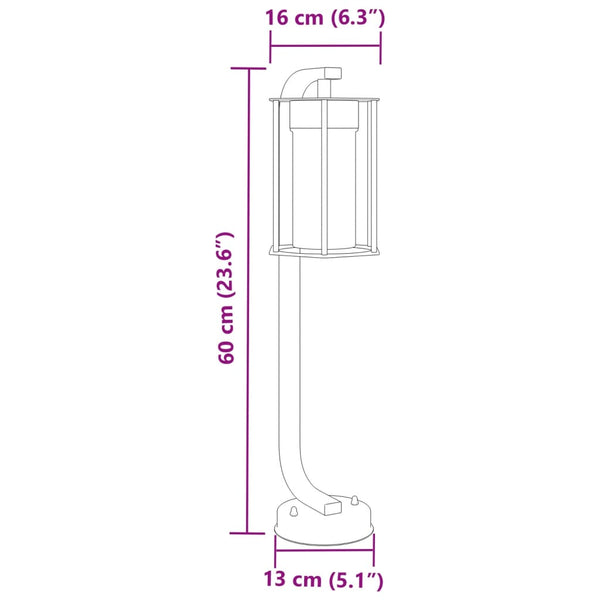 Schwarze Säulenleuchte Dalma 60 cm (Edelstahl)