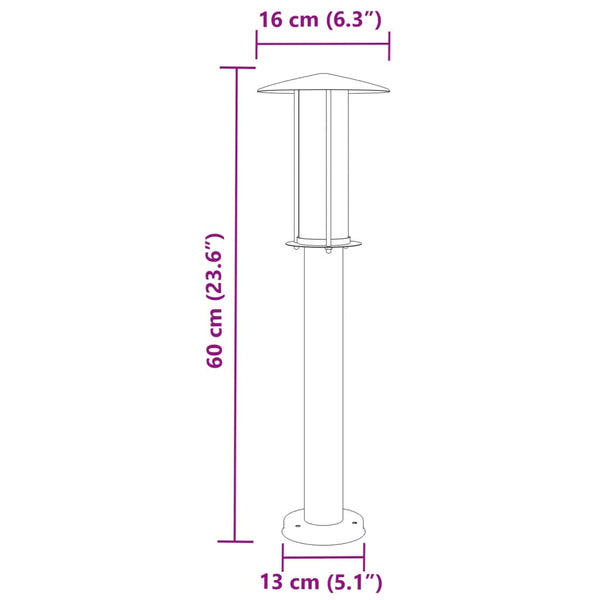 Hopea pylväsvalaisin Mairam 60cm (ruostumaton teräs)