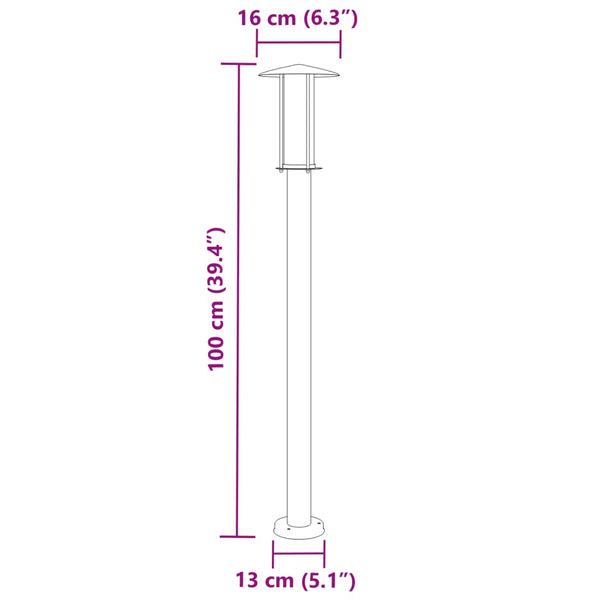 Hopea pylväsvalaisimet Mairam 100cm (3 kpl ruostumaton teräs)