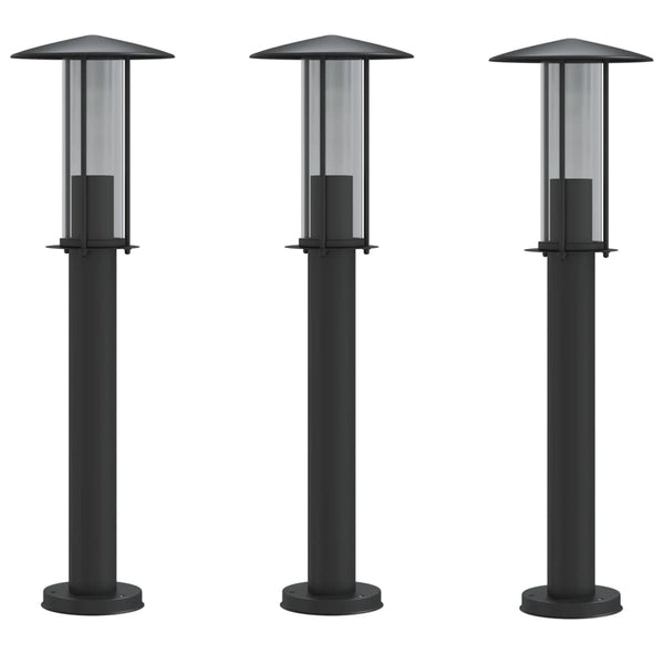 Musta pylväsvalaisimet Mairam 60cm (3 kpl ruostumaton teräs)
