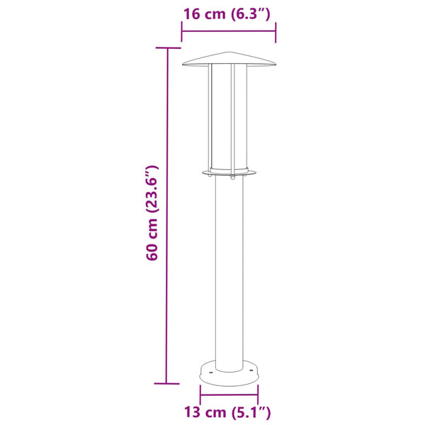 Musta pylväsvalaisimet Mairam 60cm (3 kpl ruostumaton teräs)