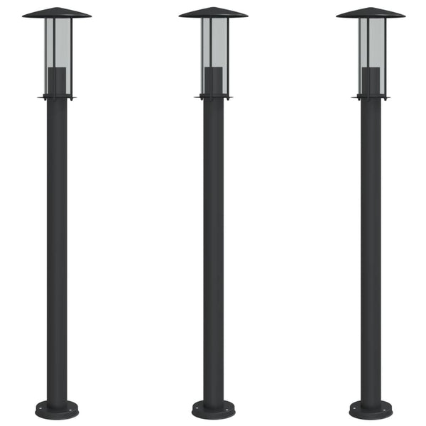 Musta pylväsvalaisimet Mairam 100cm (3 kpl ruostumaton teräs)