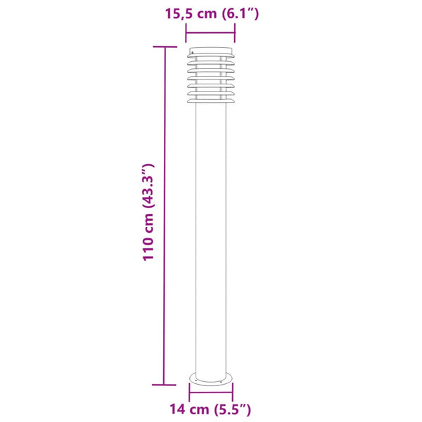 Silberne Stehleuchte Sila 110cm (Edelstahl)