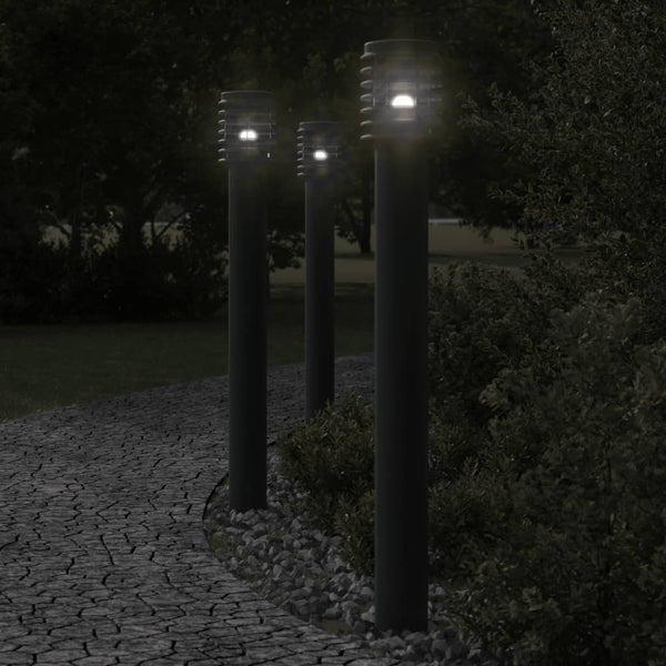 Schwarze Säulenleuchte Sila 110cm (Edelstahl)