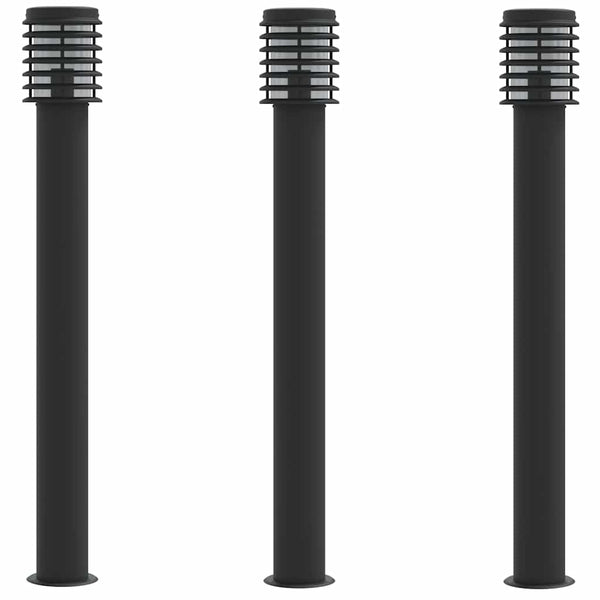 Schwarze Pollerleuchten Sila 110cm (3 Stk. Edelstahl)