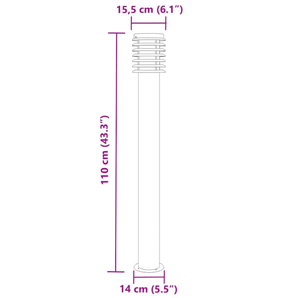 Schwarze Pollerleuchten Sila 110cm (3 Stk. Edelstahl)