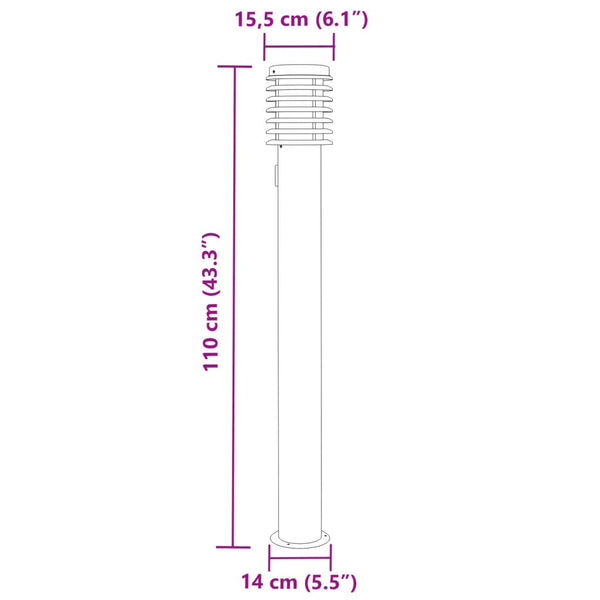 Hopea pylväsvalaisin pistorasialla Sila 110cm (ruostumaton teräs)