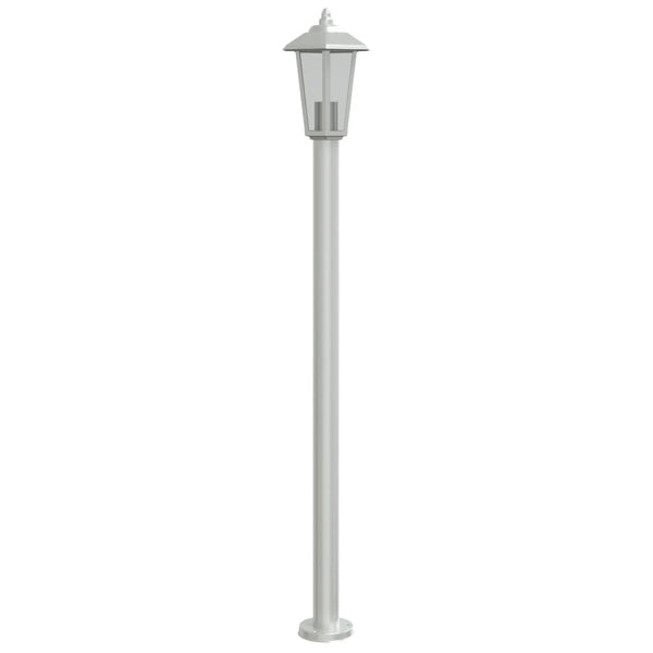 Silberne Standsäulenlampe Evrica 120cm (Edelstahl)