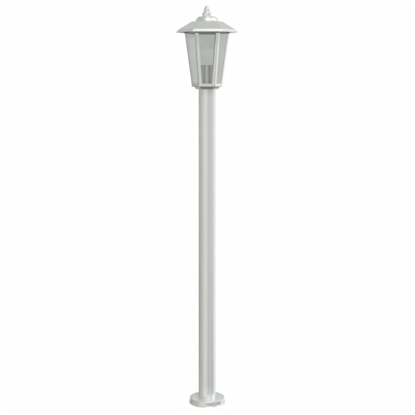 Silberne Standsäulenlampe Evrica 120cm (Edelstahl)