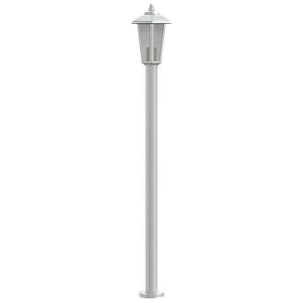 Silberne Standsäulenlampe Evrica 120cm (Edelstahl)