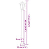 Silberne Standsäulenlampe Evrica 120cm (Edelstahl)