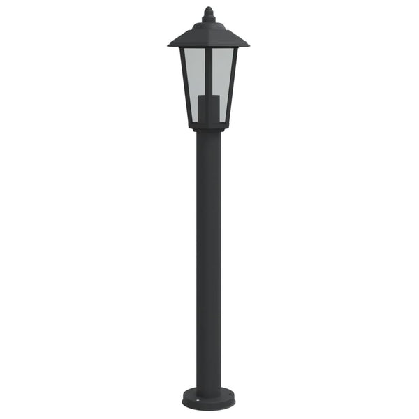 Musta pylväsvalaisin Evrica 80cm (ruostumaton teräs)