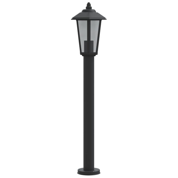 Musta pylväsvalaisin Evrica 80cm (ruostumaton teräs)