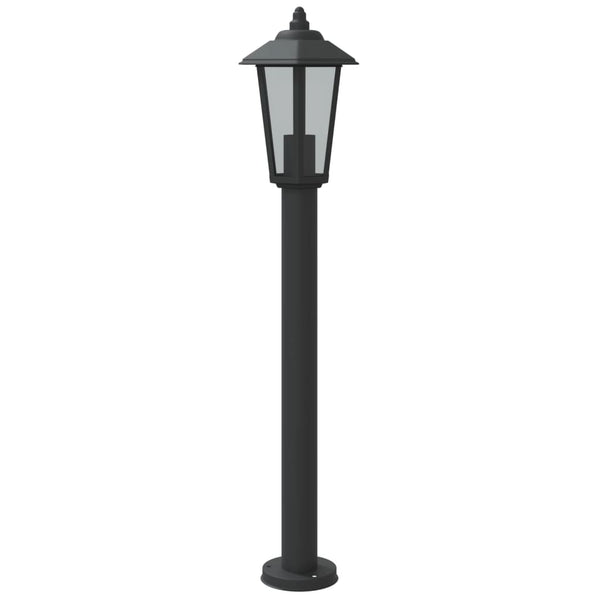 Musta pylväsvalaisin Evrica 80cm (ruostumaton teräs)