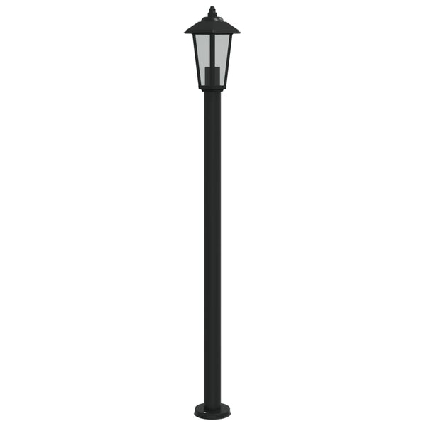 Musta pylväsvalaisin Evrica 120cm (ruostumaton teräs)