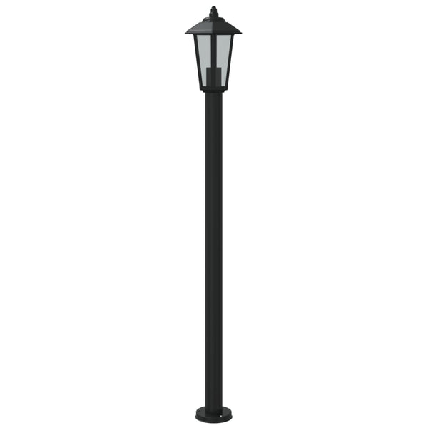 Musta pylväsvalaisin Evrica 120cm (ruostumaton teräs)