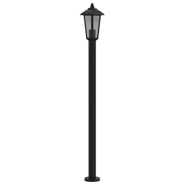 Musta pylväsvalaisin Evrica 120cm (ruostumaton teräs)