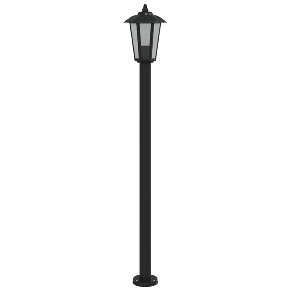 Musta pylväsvalaisin Evrica 120cm (ruostumaton teräs)
